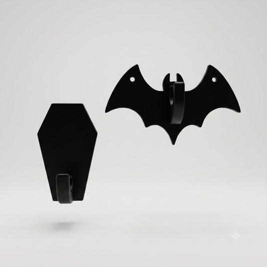 Suporte Gótico Decorativo de Morcego + Caixão | Gothic Home Decor