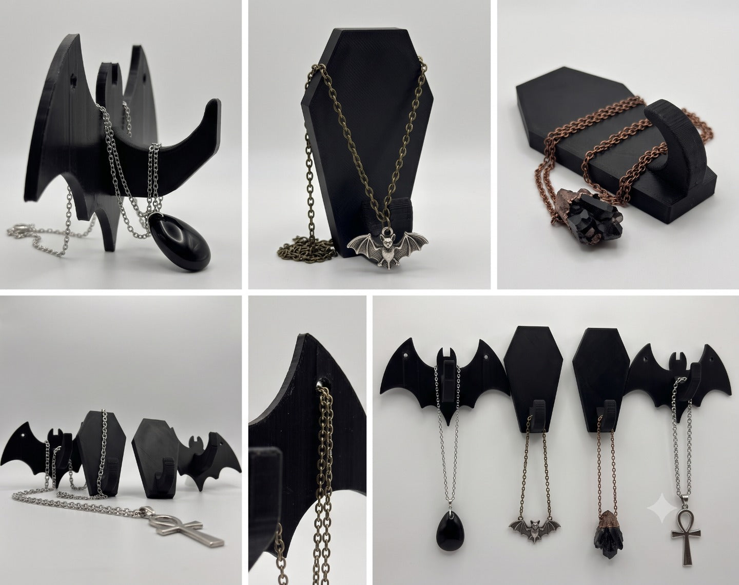 Suporte Gótico Decorativo de Morcego + Caixão | Gothic Home Decor