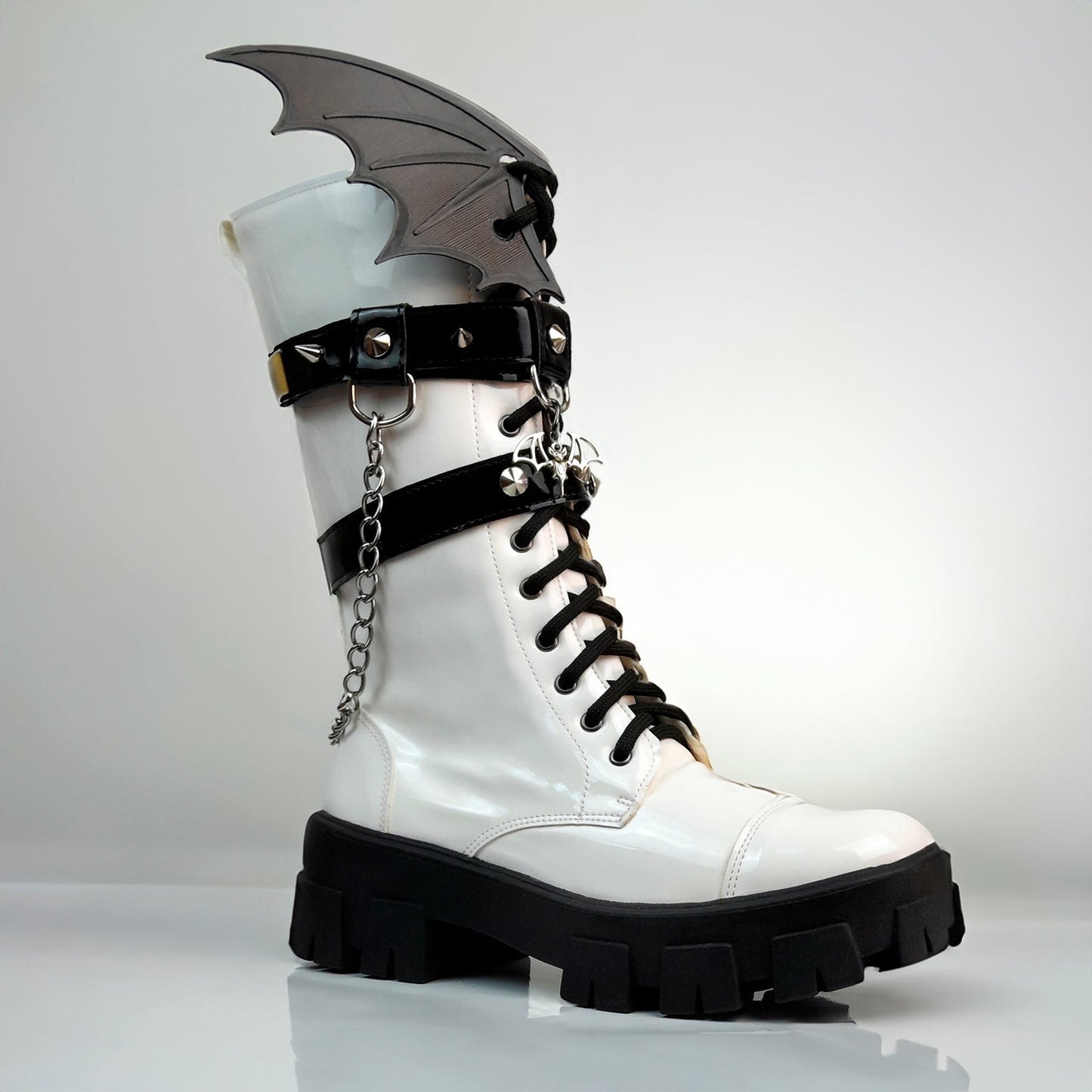 | LIMITED EDITION | Vampire Knight - Coturno Cano Alto Branco