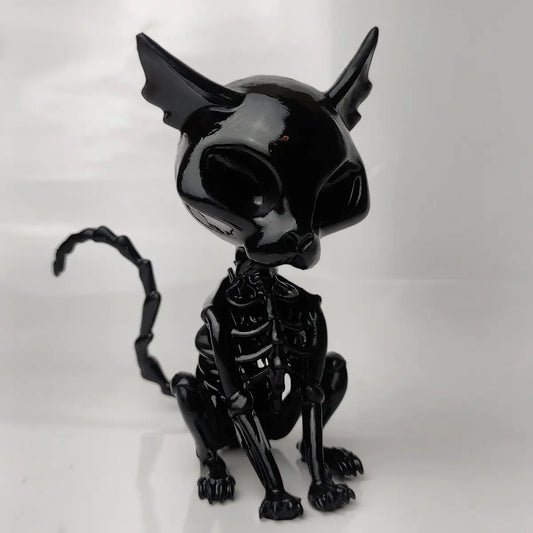 Escultura Decorativa - Skeleton Cat