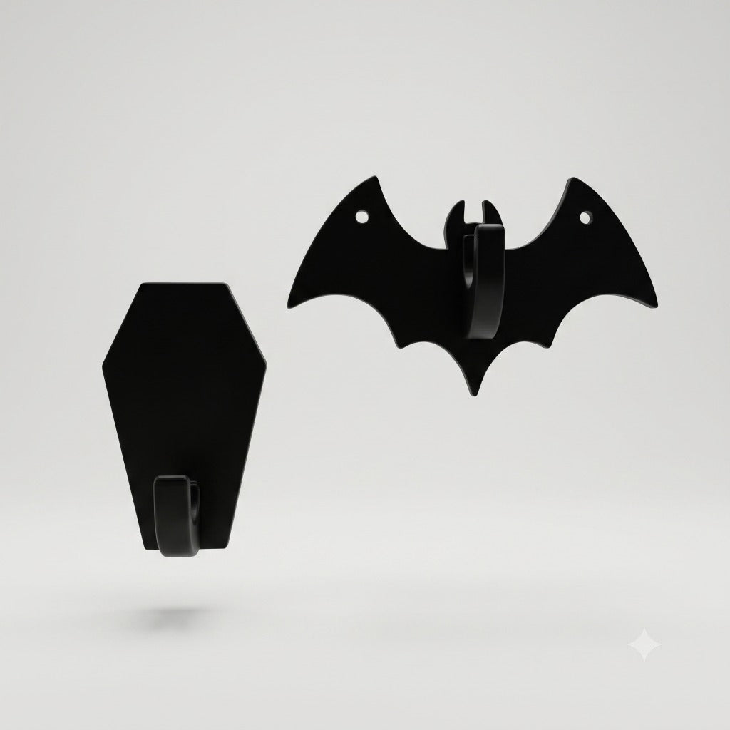 Suporte Gótico Decorativo de Morcego + Caixão | Gothic Home Decor