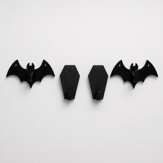 Suporte Gótico Decorativo de Morcego + Caixão | Gothic Home Decor